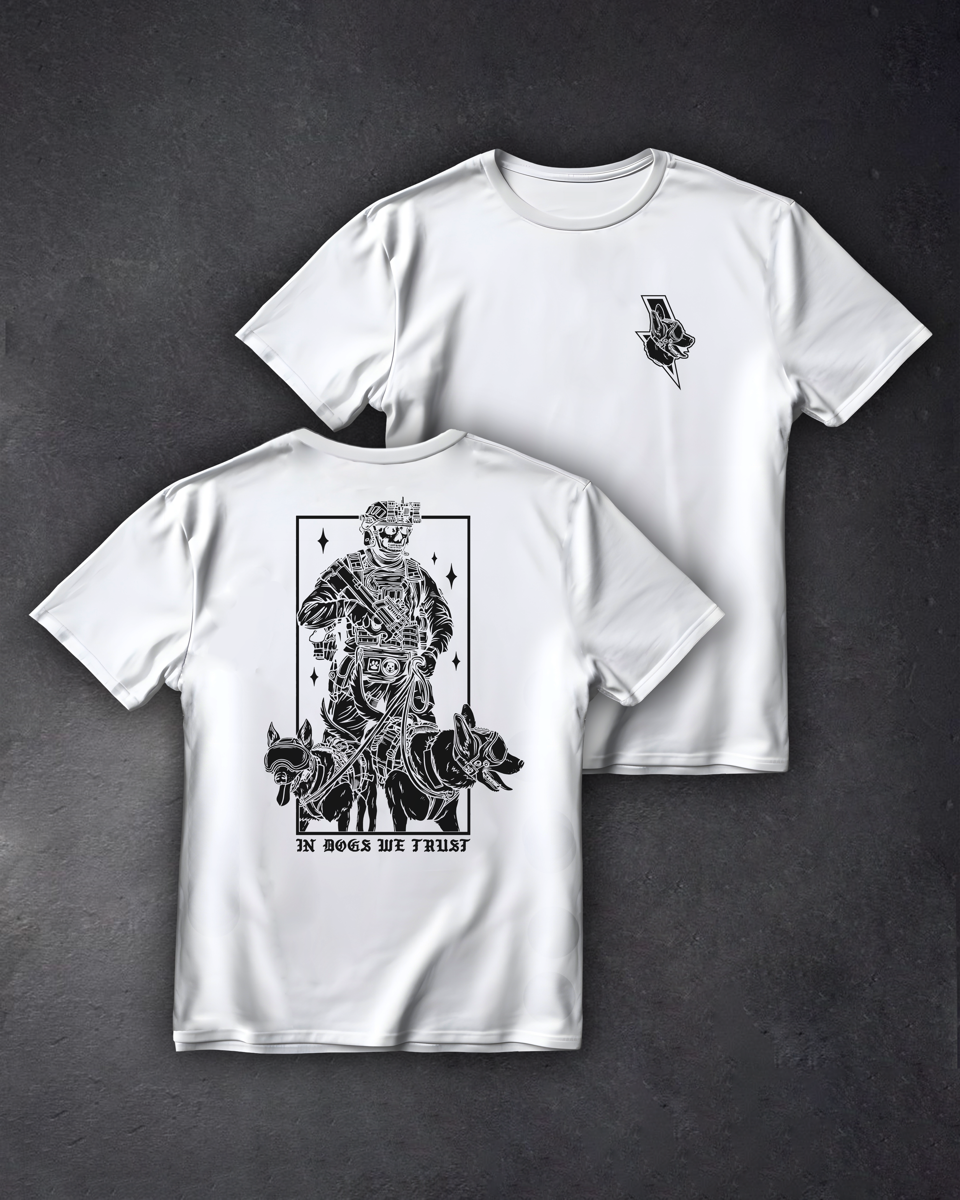 Футболка з принтом "In Dogs We Trust"