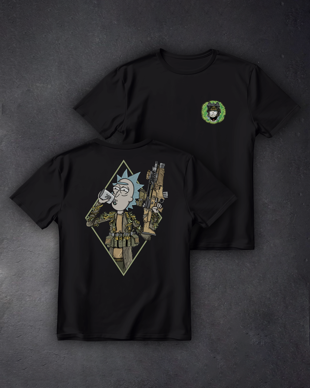 Футболка з принтом "Tactical Rick"