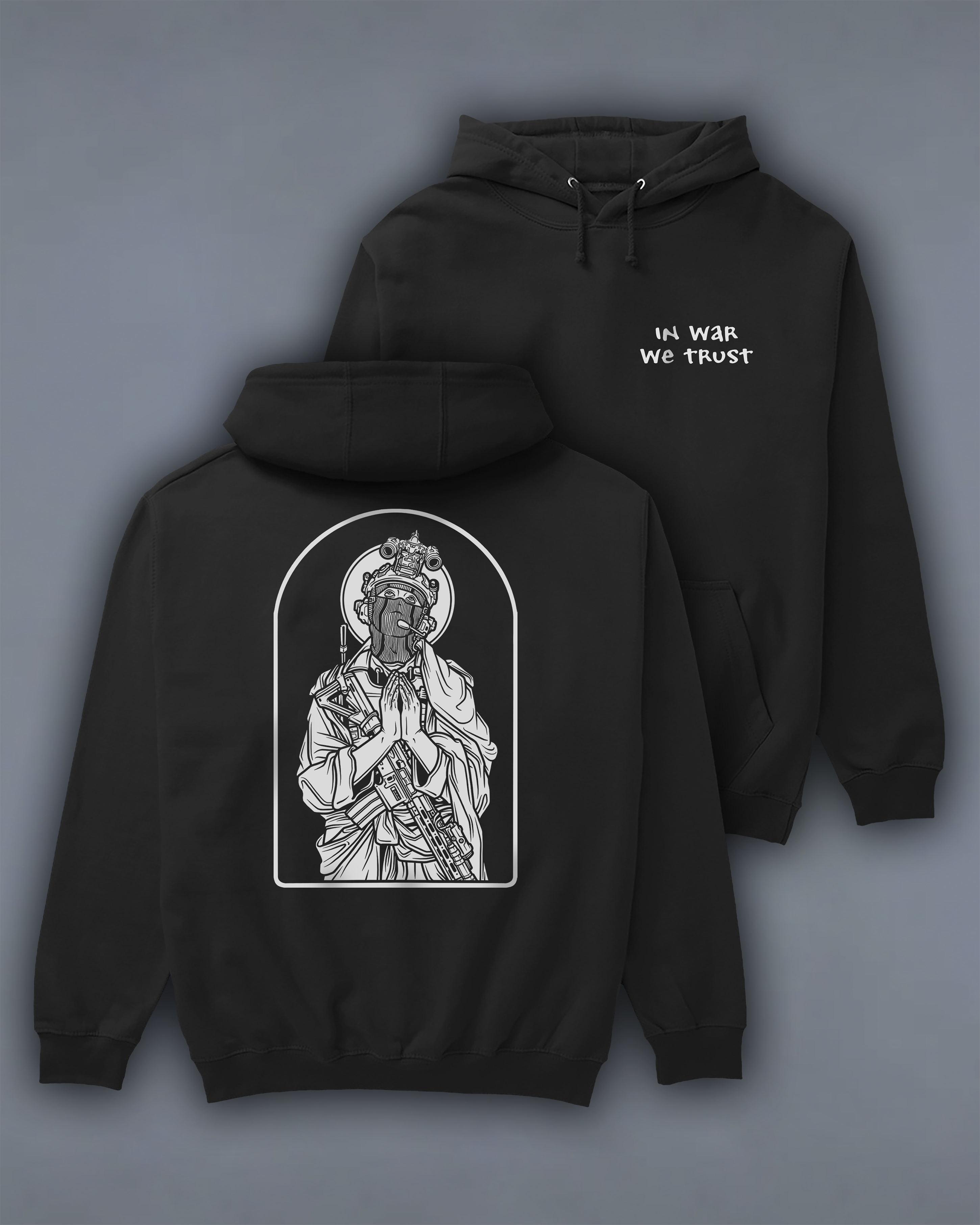 Худі з принтом "In War We Trust"