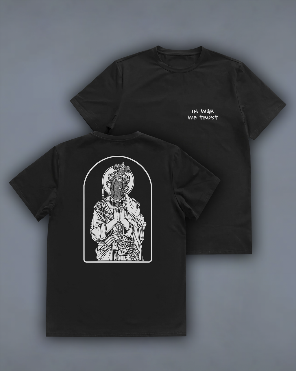 Футболка з принтом "In War We Trust"