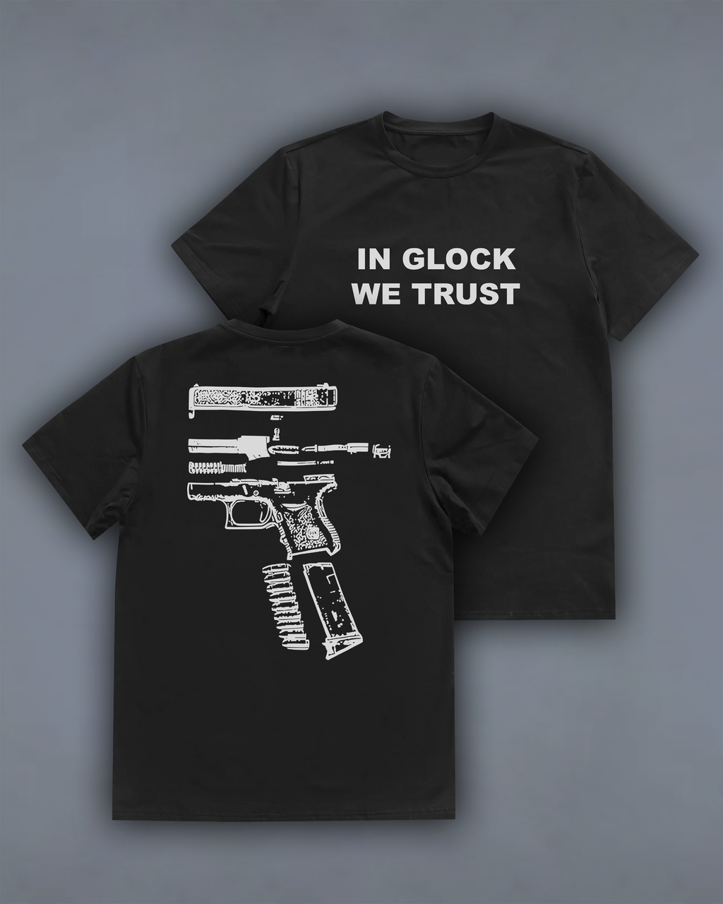 Футболка з принтом "In Glock We Trust"