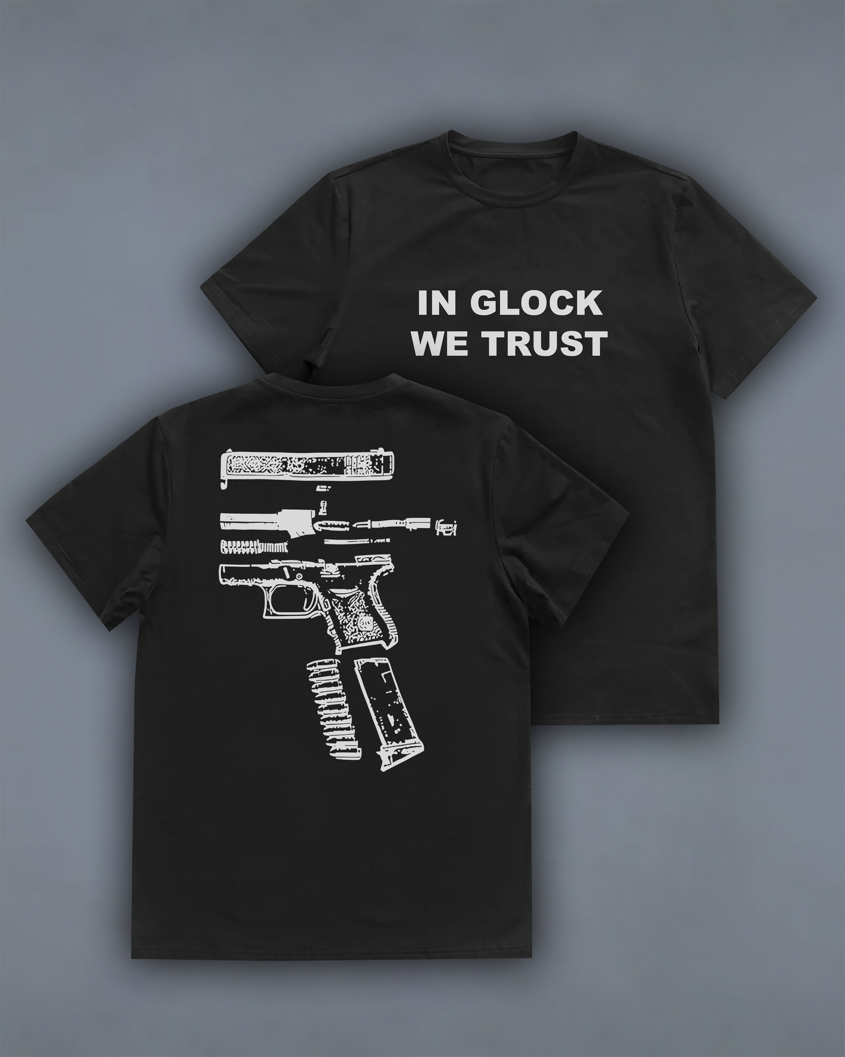 Футболка з принтом "In Glock We Trust"
