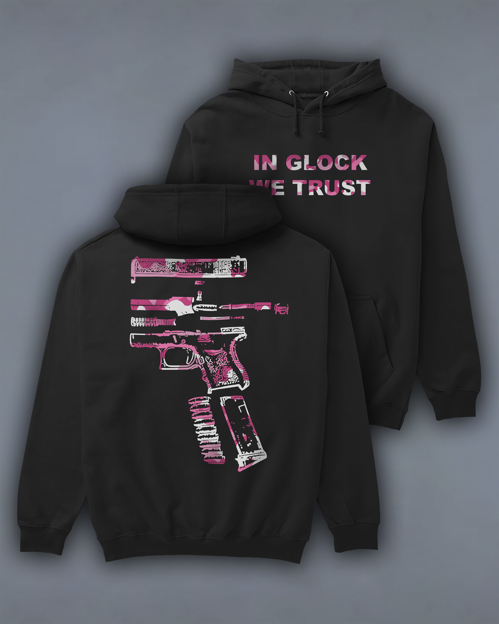 Худі з принтом "In Glock We Trust" pink