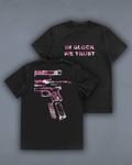 Футболка з принтом "In Glock We Trust" pink