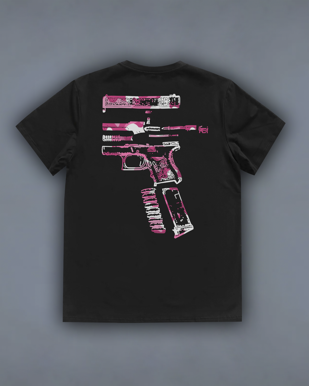 Футболка з принтом "In Glock We Trust" pink