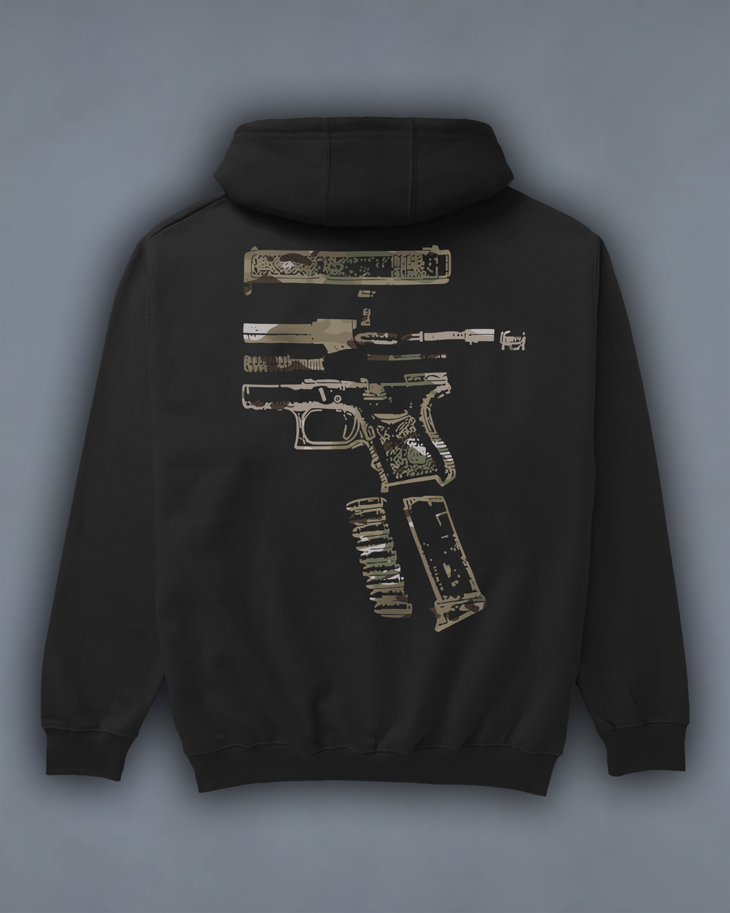 Худі з принтом "In Glock We Trust" multicam