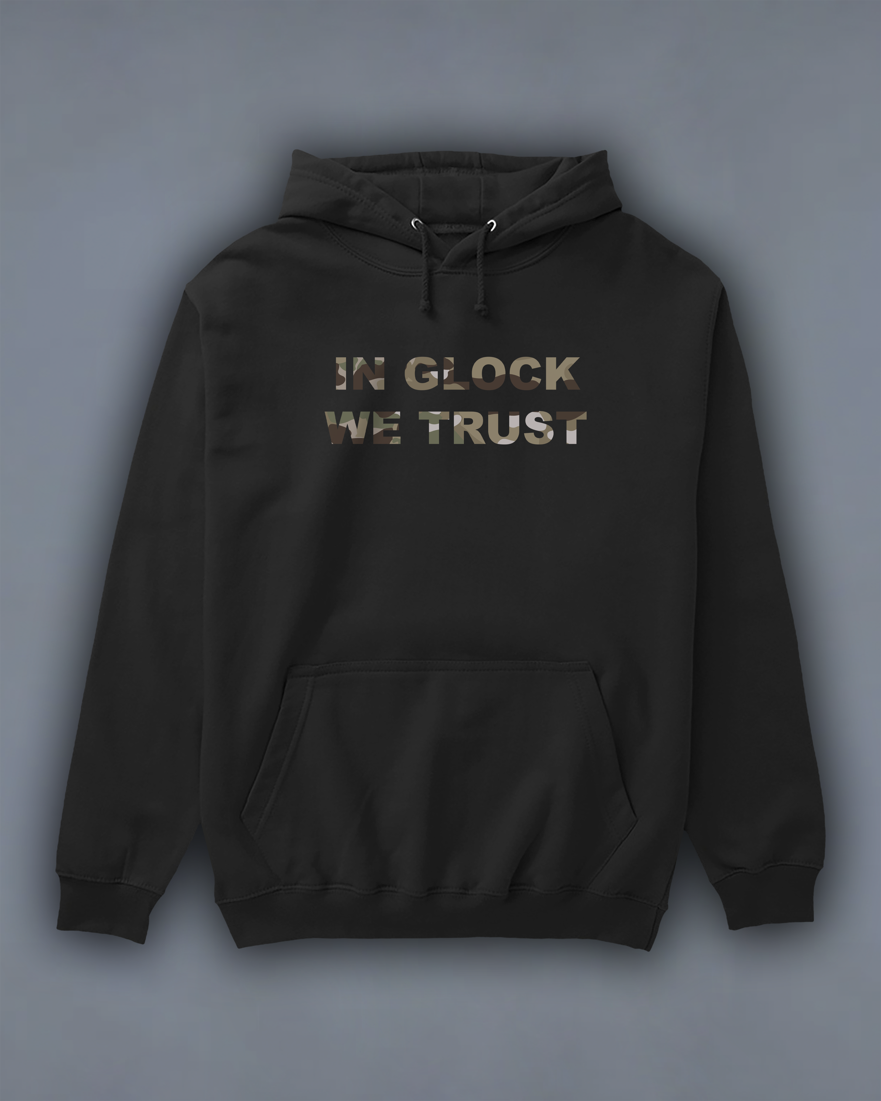 Худі з принтом "In Glock We Trust" multicam