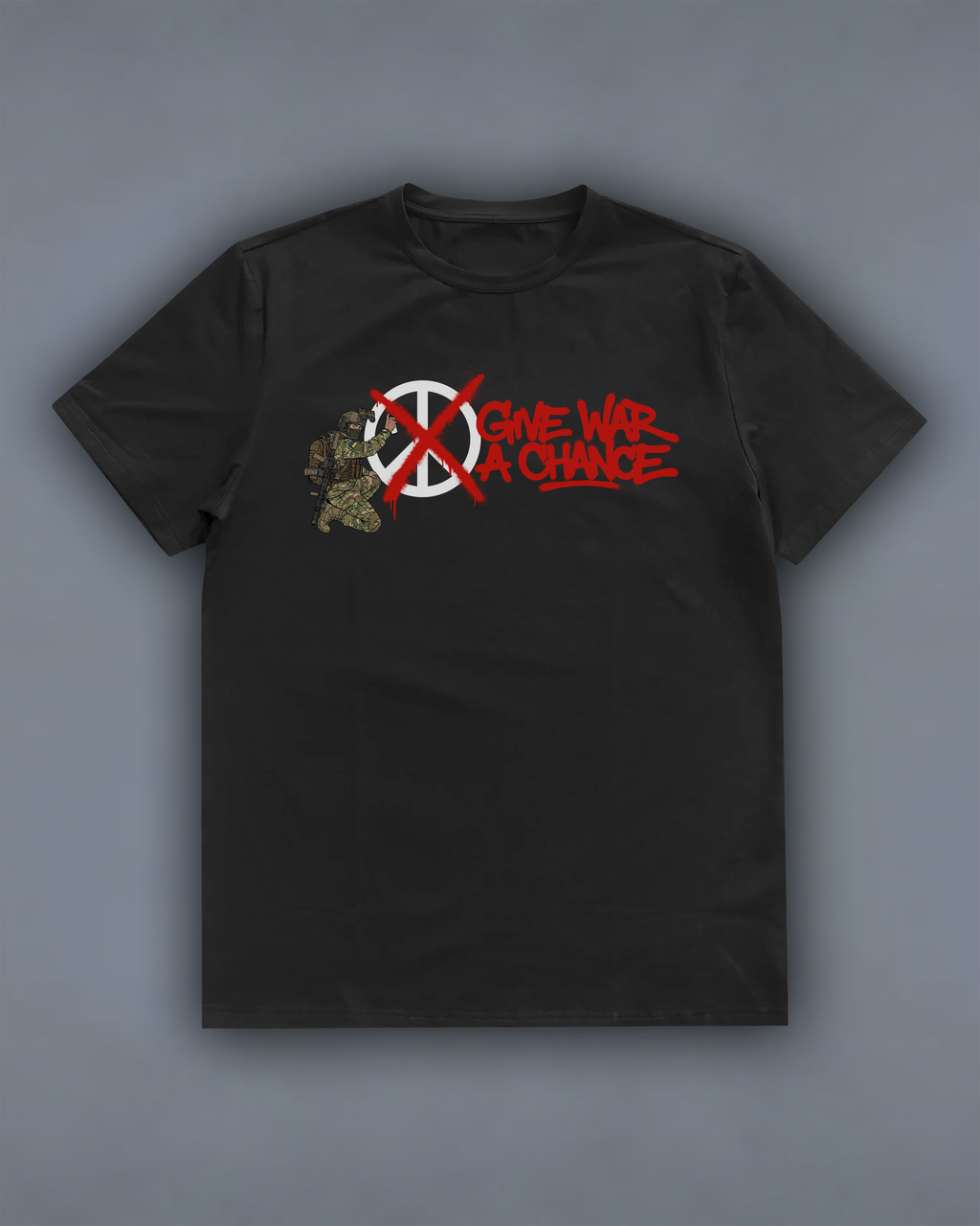 Футболка з принтом "Give War a Chance" front
