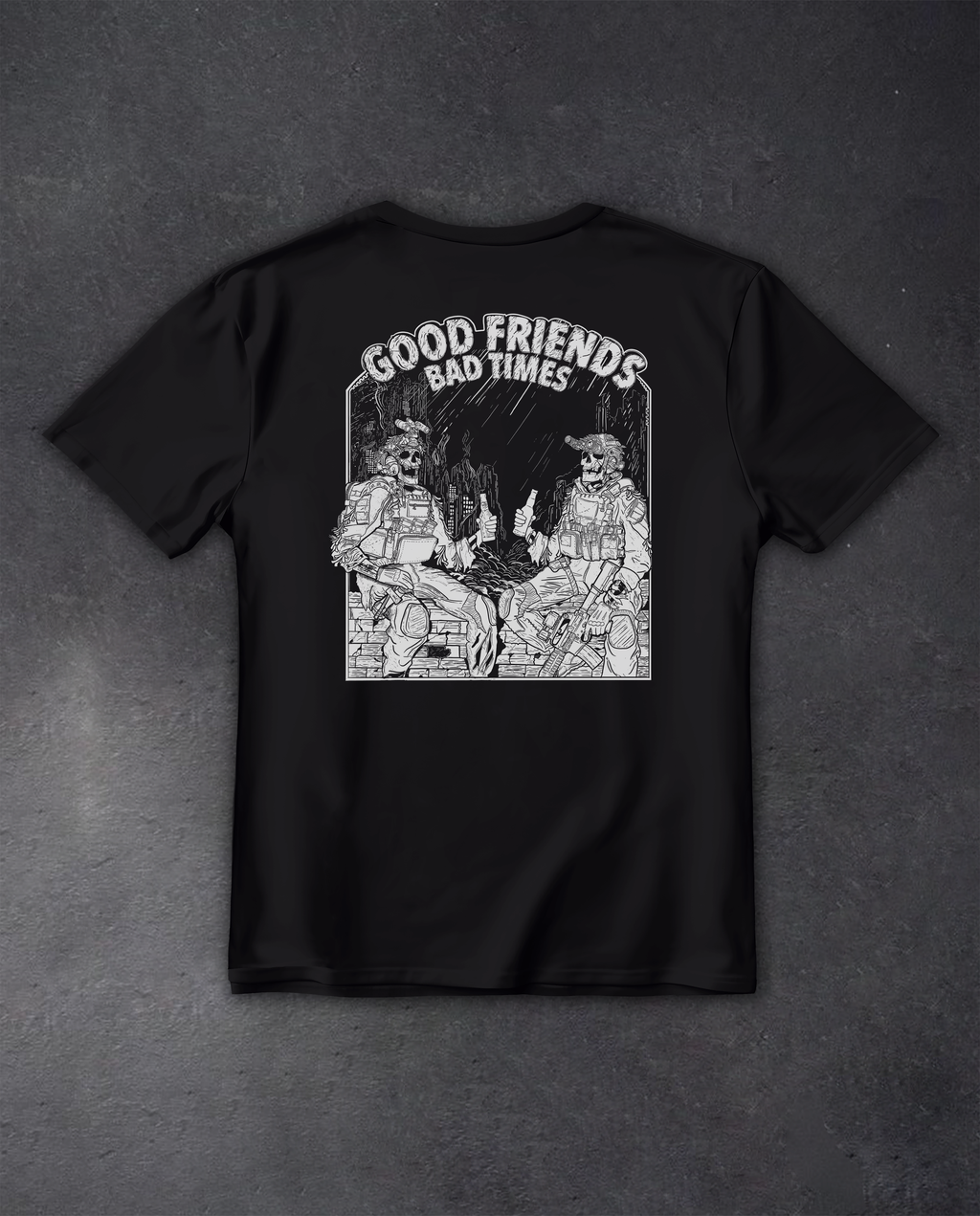 Футболка з принтом "Good Friends Bad Times"