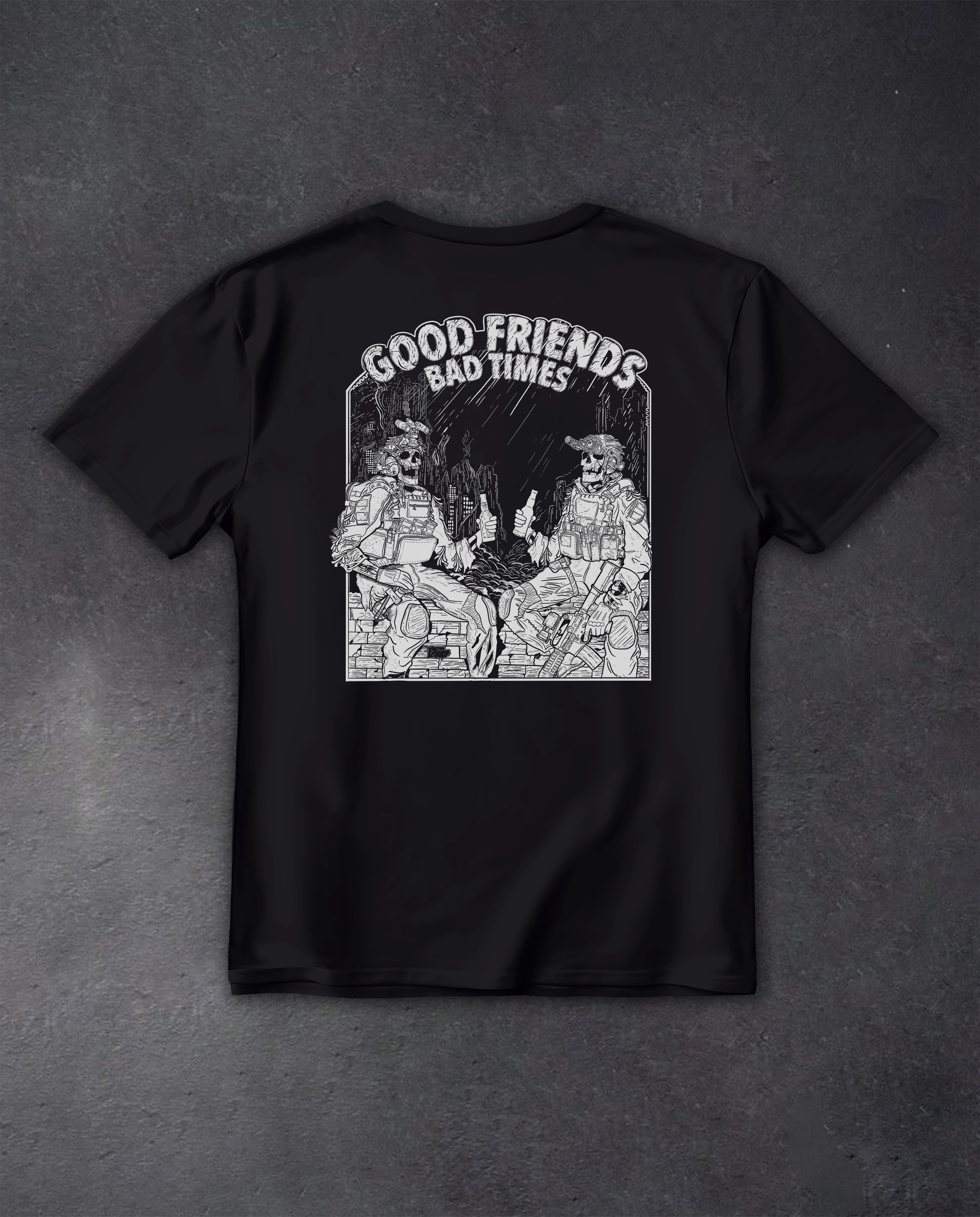 Футболка з принтом "Good Friends Bad Times"