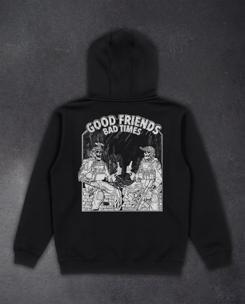 Худі з принтом "Good Friends Bad Times"
