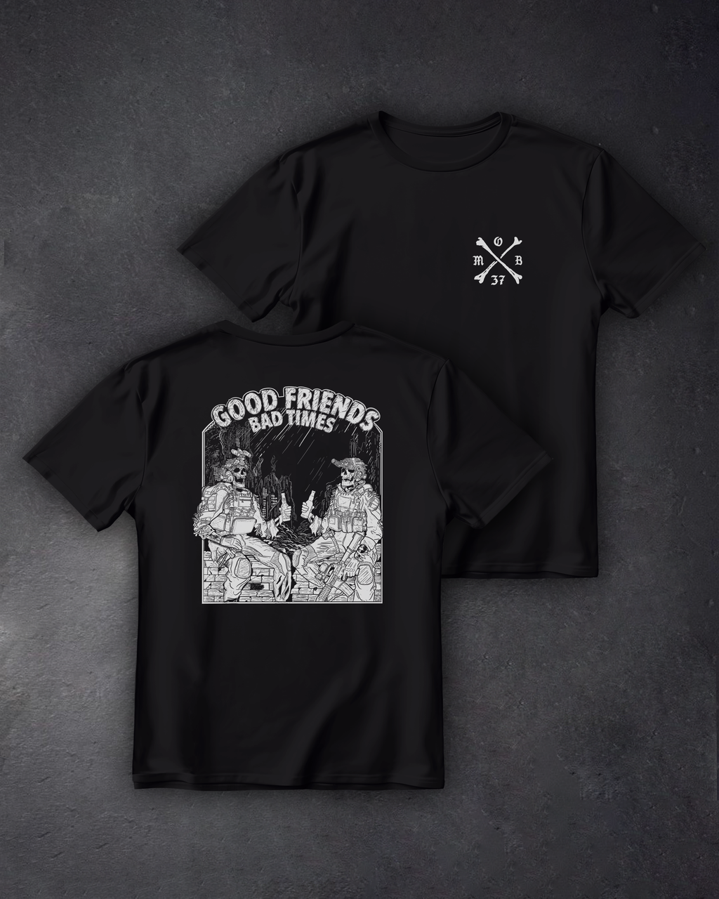 Футболка з принтом "Good Friends Bad Times"