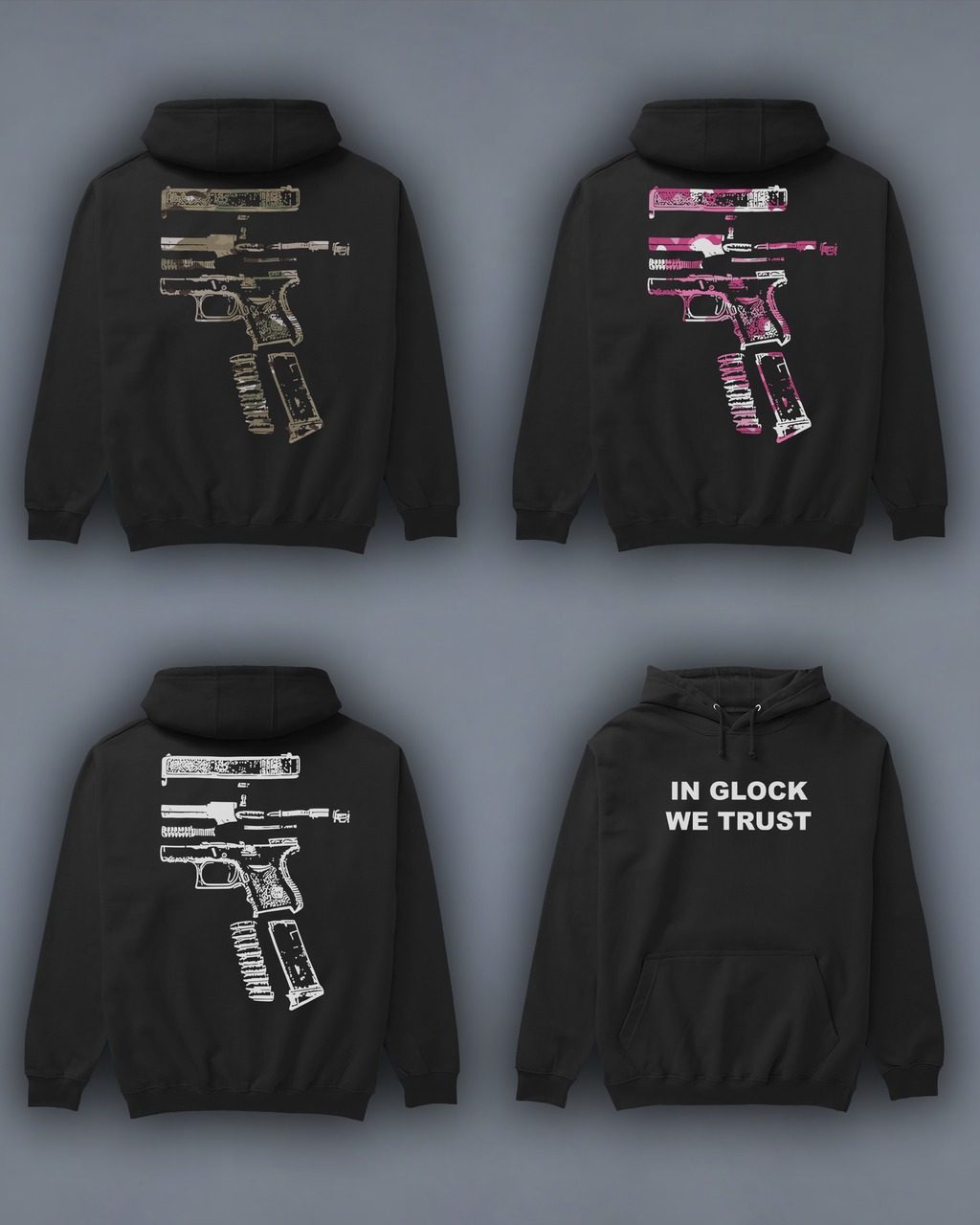 Худі з принтом "In Glock We Trust"