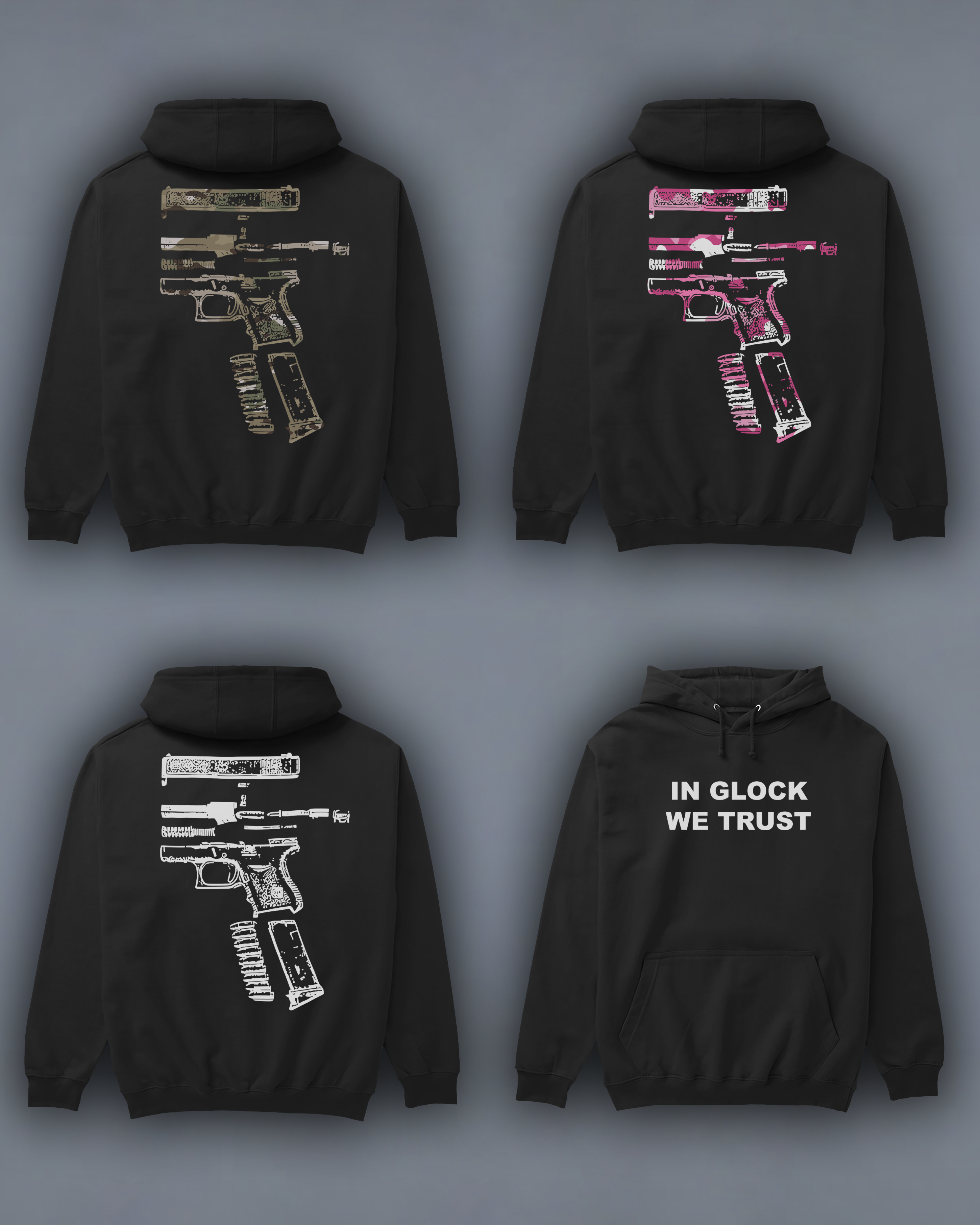 Худі з принтом "In Glock We Trust"