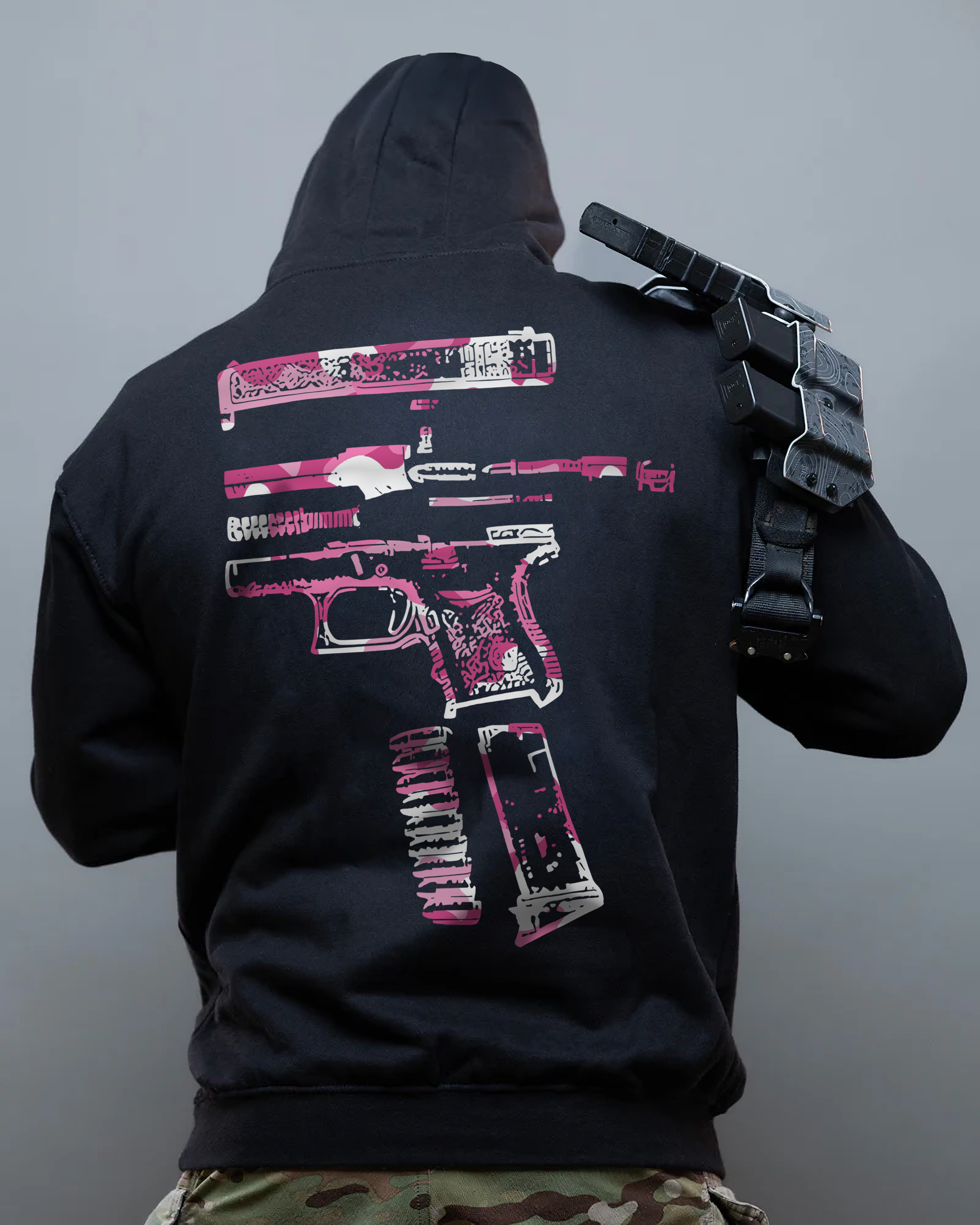 Худі з принтом "In Glock We Trust" pink