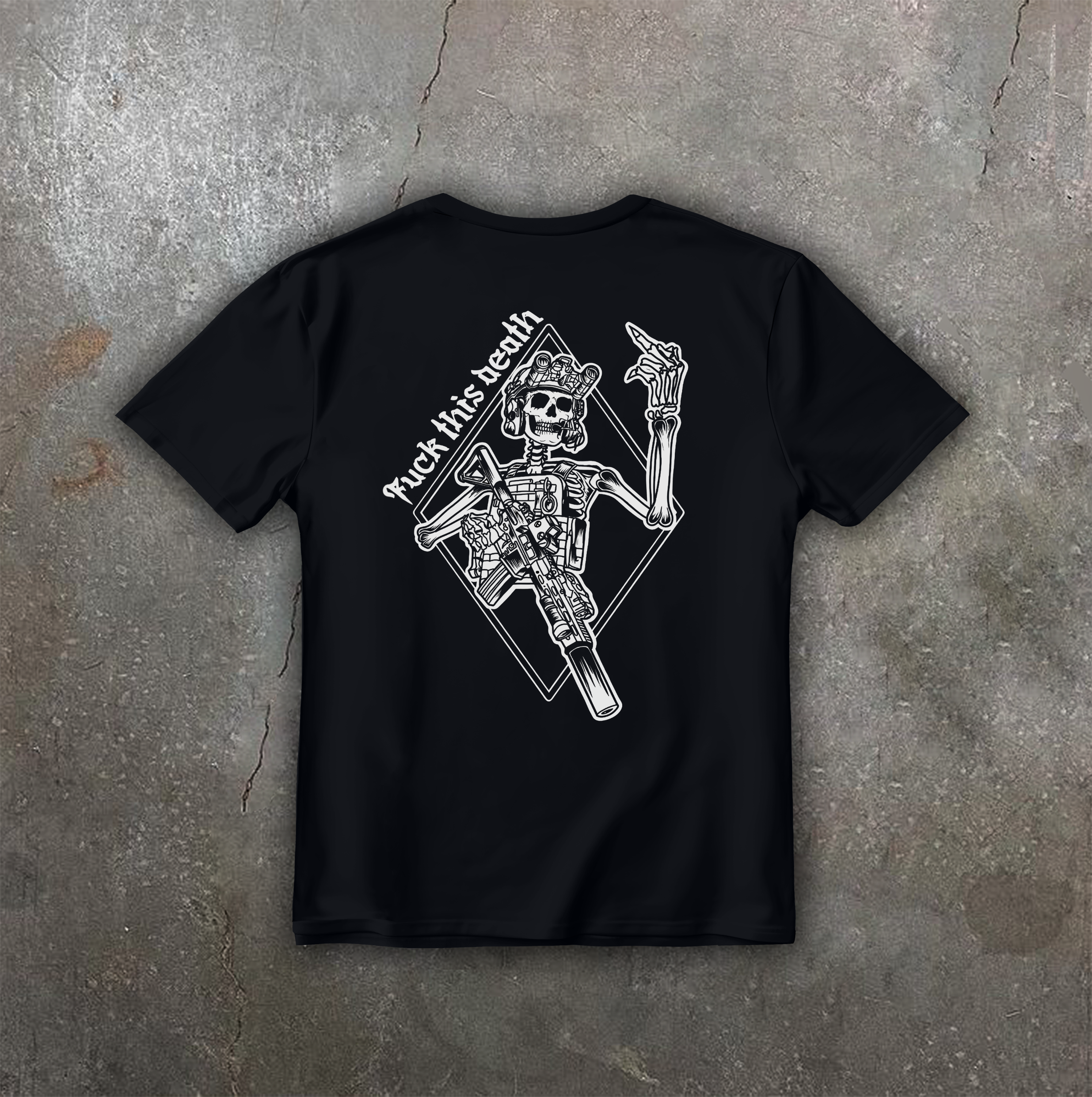 Футболка з принтом "Fuck this death" back