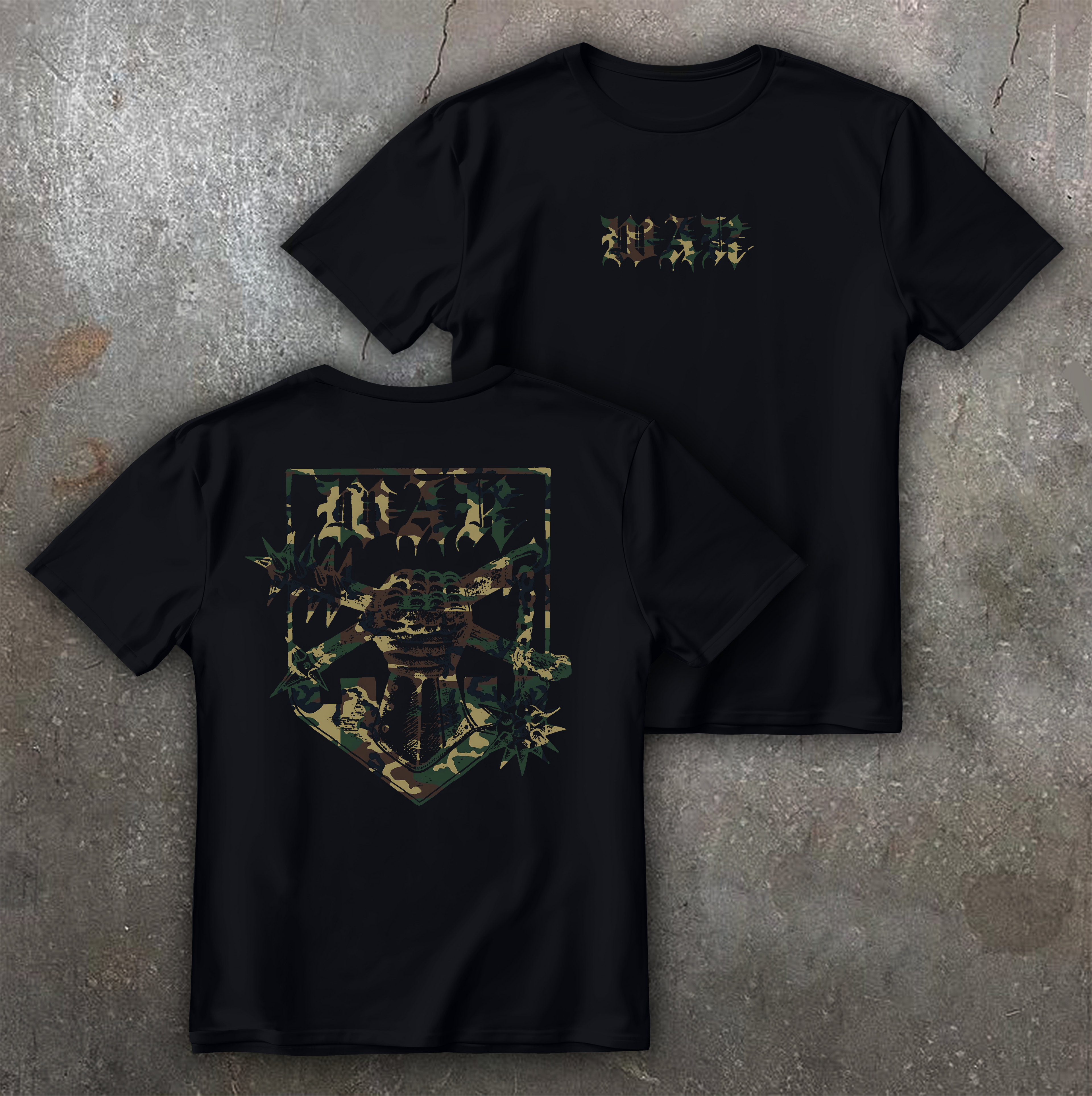 Футболка з принтом "War" woodland