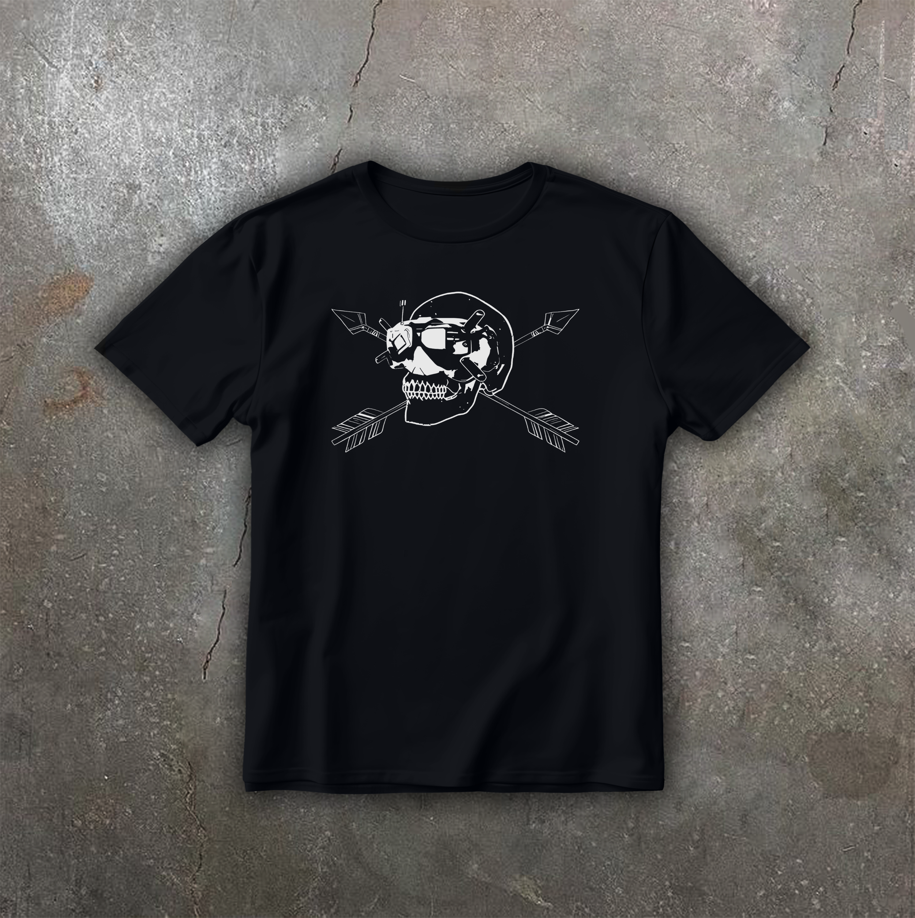 Футболка з принтом "Droneman skull"