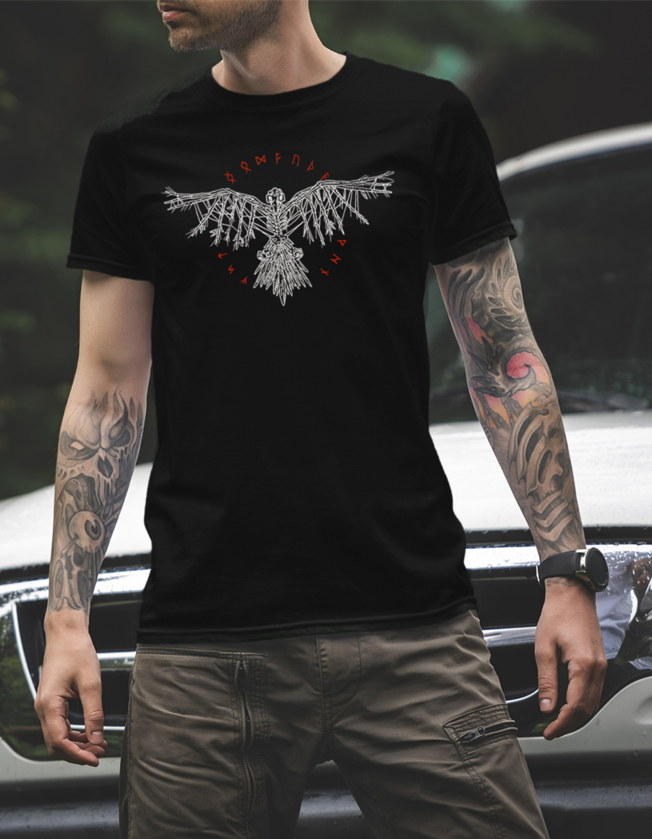 Футболка з принтом "Raven of Odin"