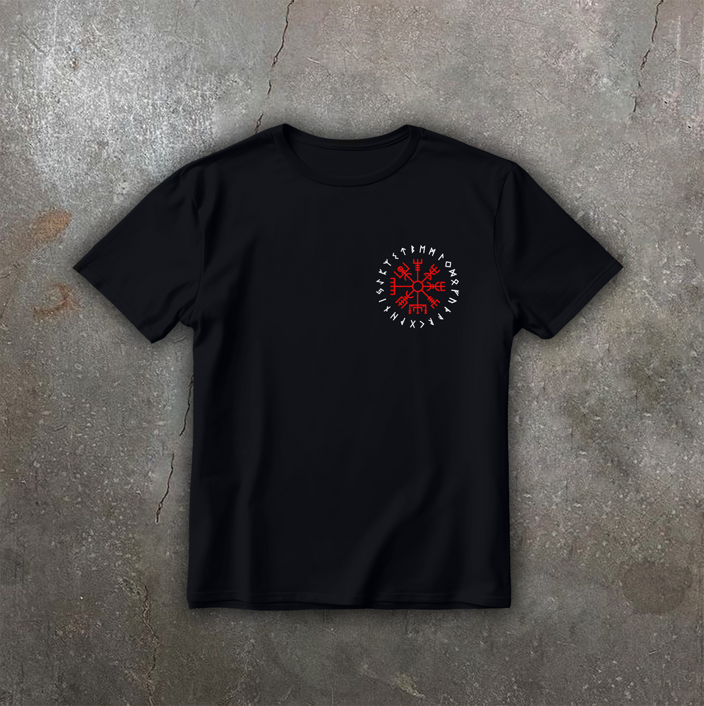 Футболка з принтом "Agyshjalm Red" medium