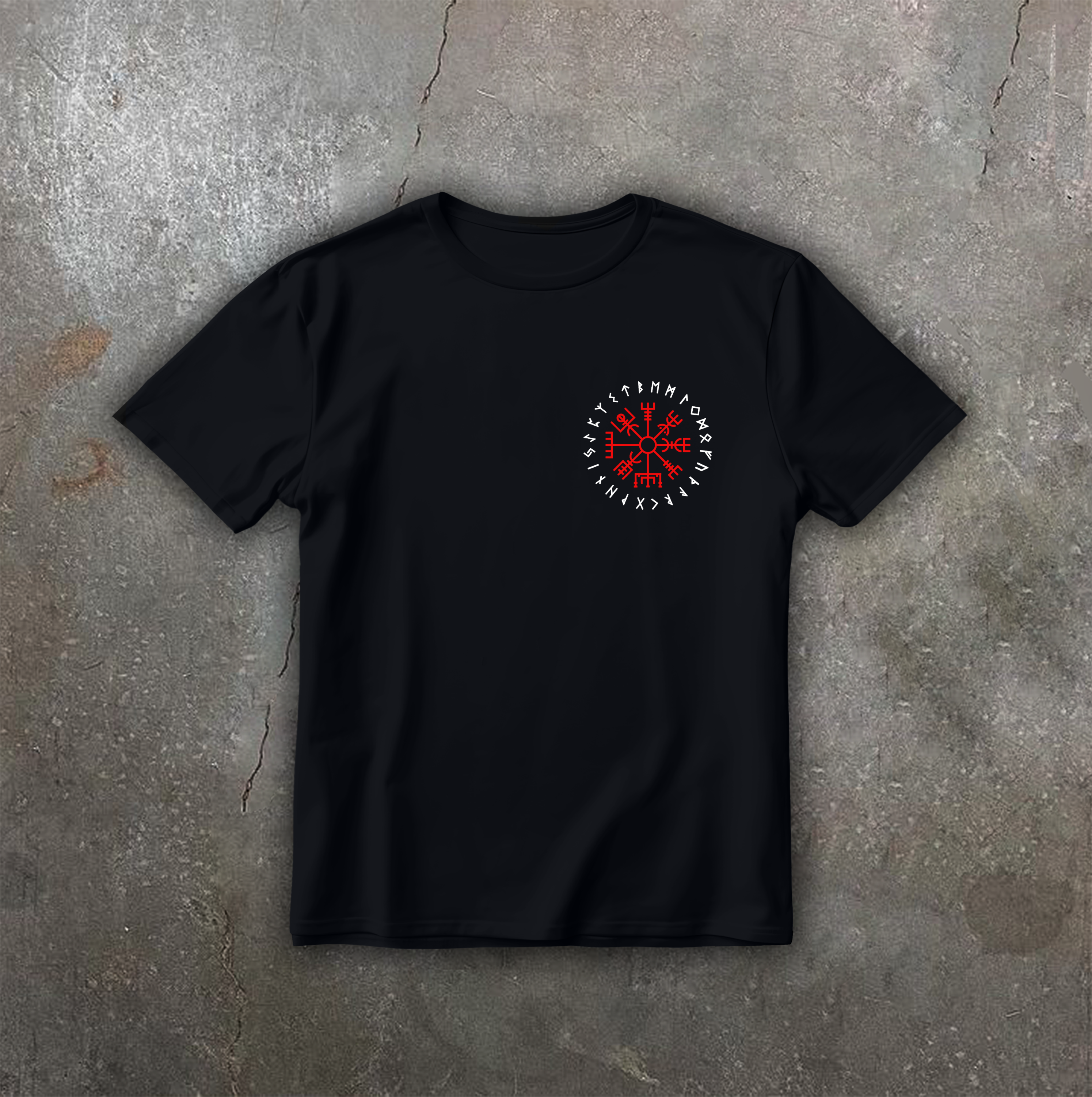 Футболка з принтом "Agyshjalm Red" medium