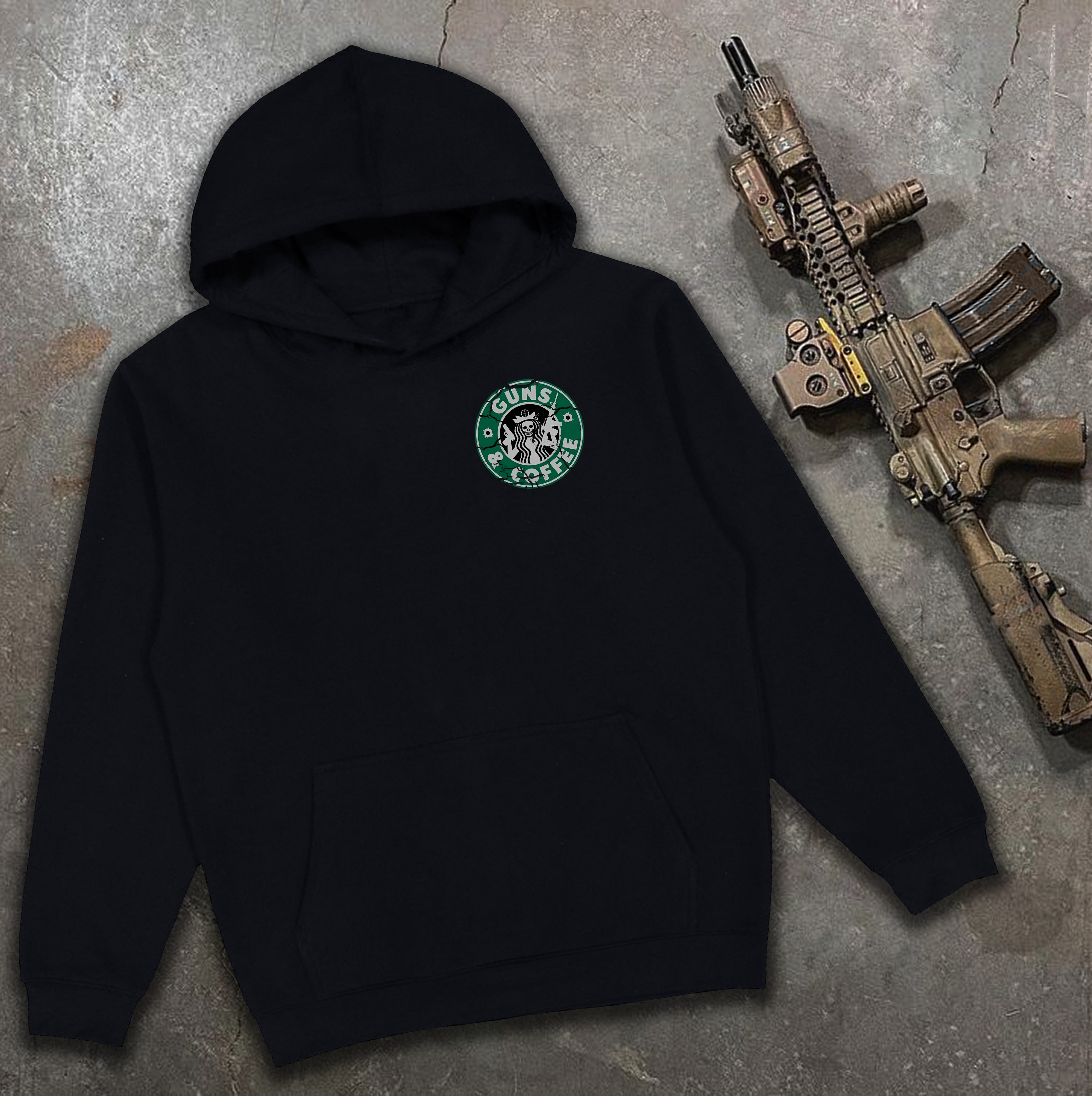 Худі з принтом "Guns & Coffee"